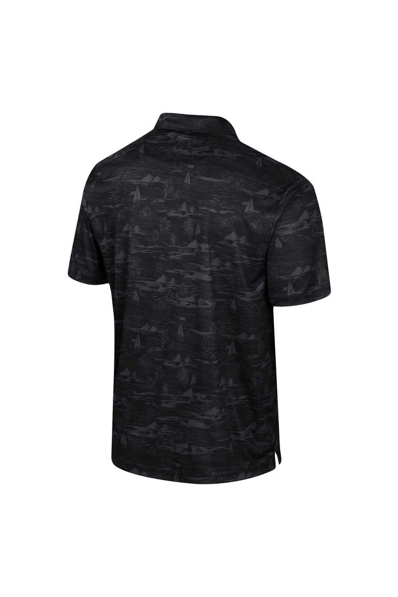 Men's Colosseum Black Colorado Buffaloes Daly Print Polo, Alternate, color, Black