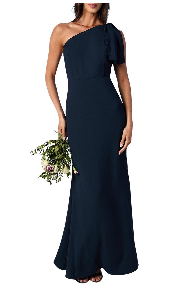 Coast One Shoulder Maxi Bridesmaid Dress, Alternate, color, Navy