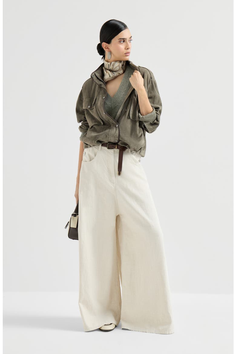 Linen sweater, Alternate, color, Khaki