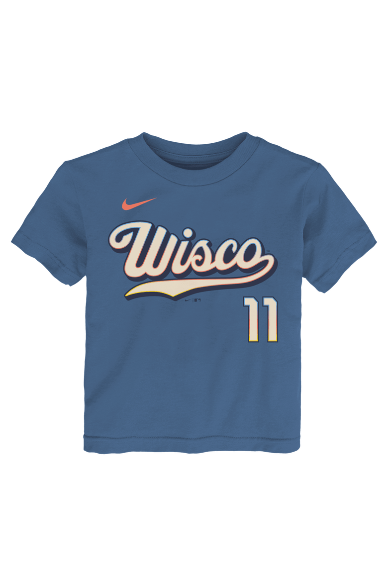 Toddler Nike Jackson Chourio Powder Blue Milwaukee Brewers 2026 City Connect Name & Number T-Shirt, Alternate, color, Powder Blue