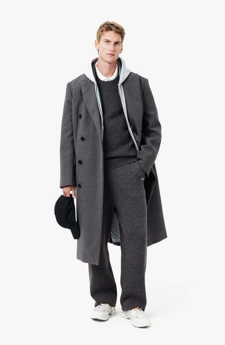 Lacoste Relaxed Fit Double Face Cotton & Wool Blend Sweater, Alternate, color, Agathe Chine/ Viennese