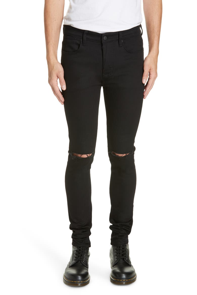 Van Winkle Ace Slice Skinny Fit Jeans, Main, color, BLACK