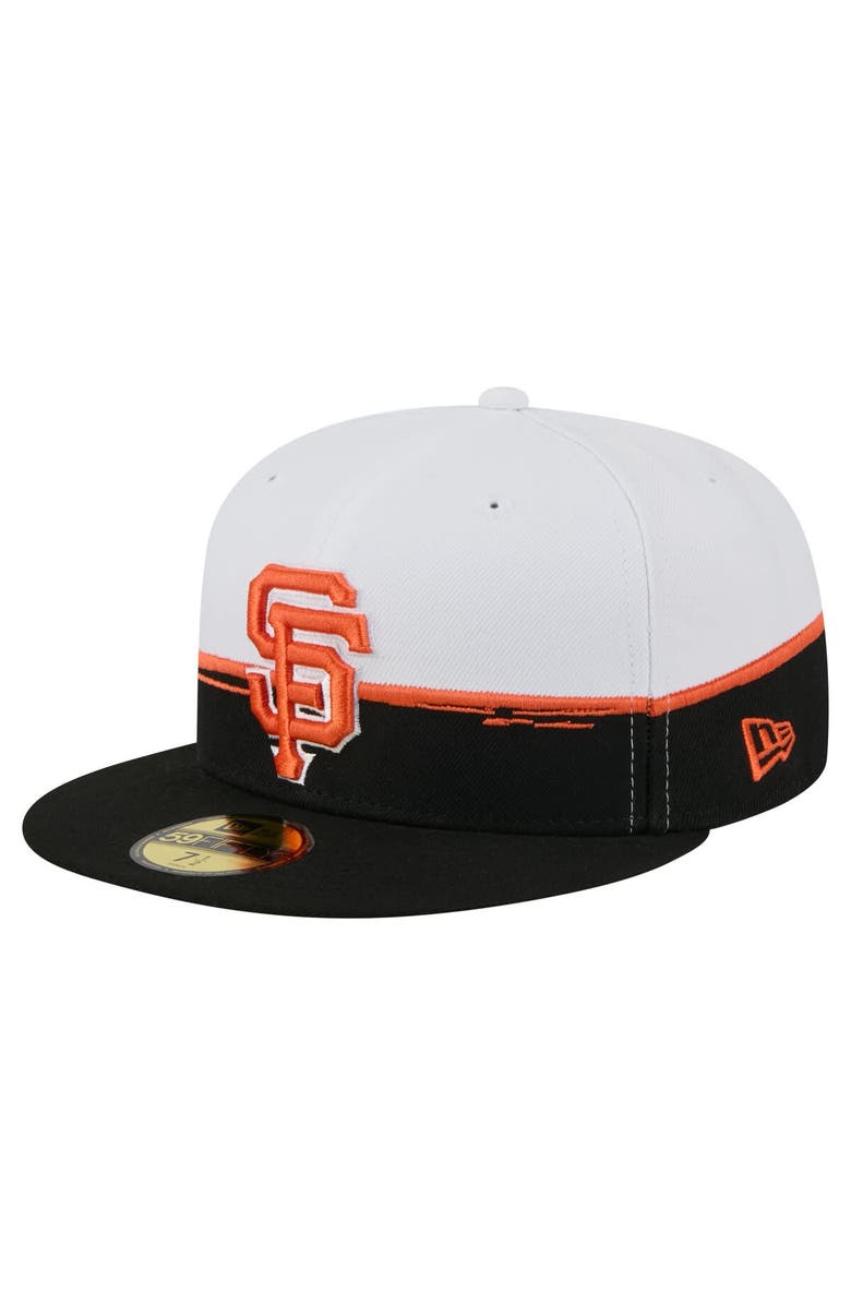 New Era Men's New Era Black/White San Francisco Giants Paint Stroke 59FIFTY Fitted Hat, Main, color, Black