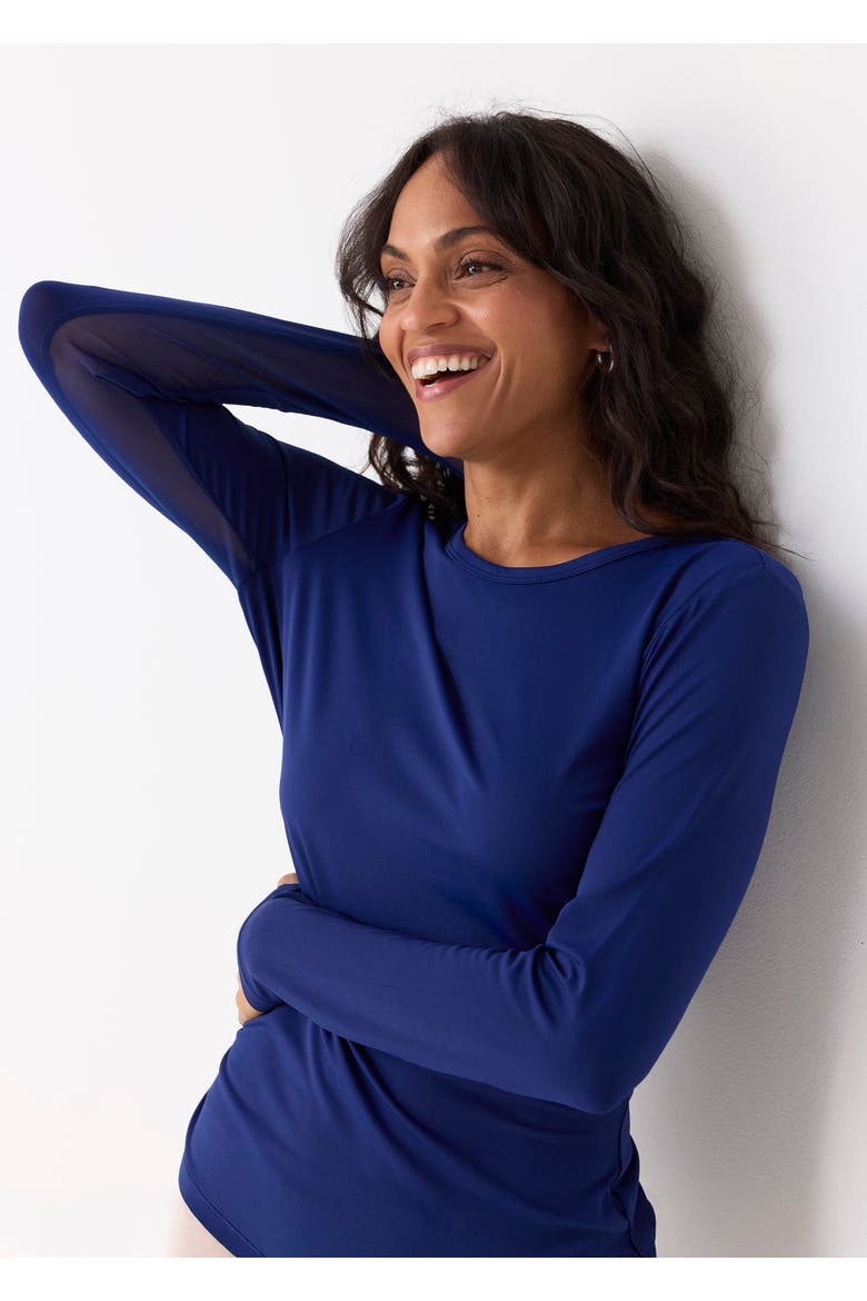 Long Sleeve Performance Top, Alternate, color, Navy