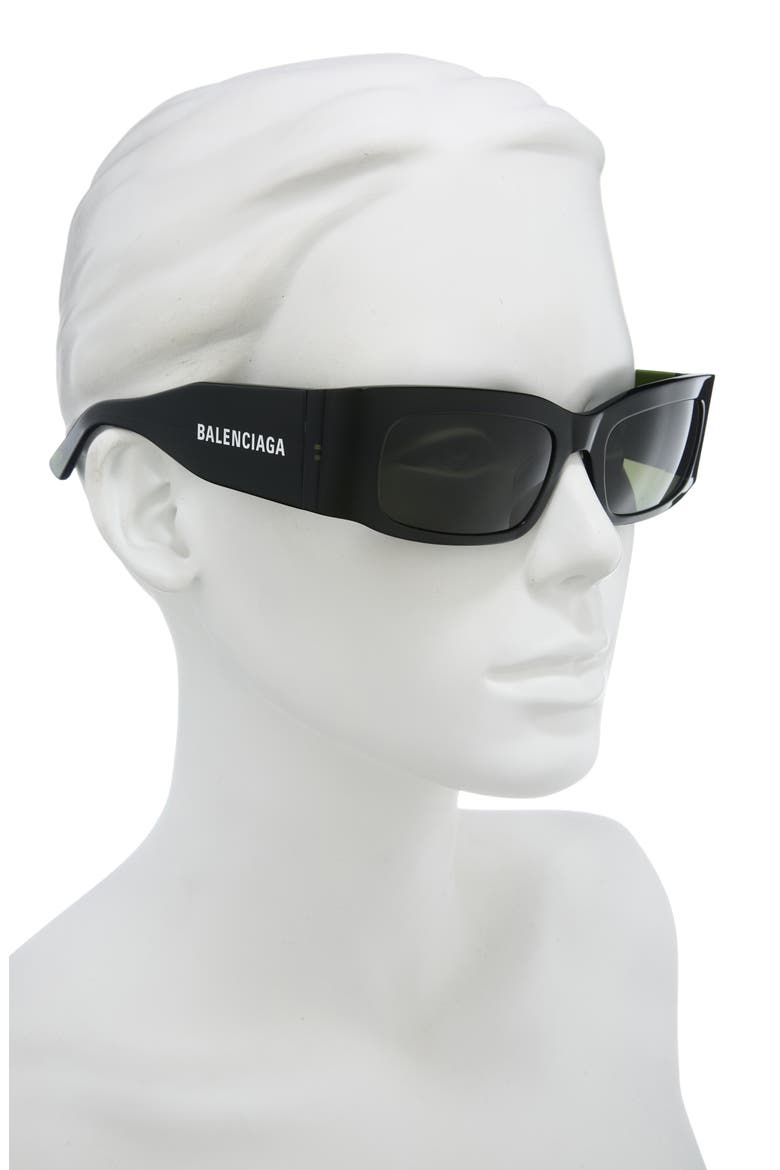 56mm Polarized Square Sunglasses, Alternate, color, GREEN GREEN GREEN