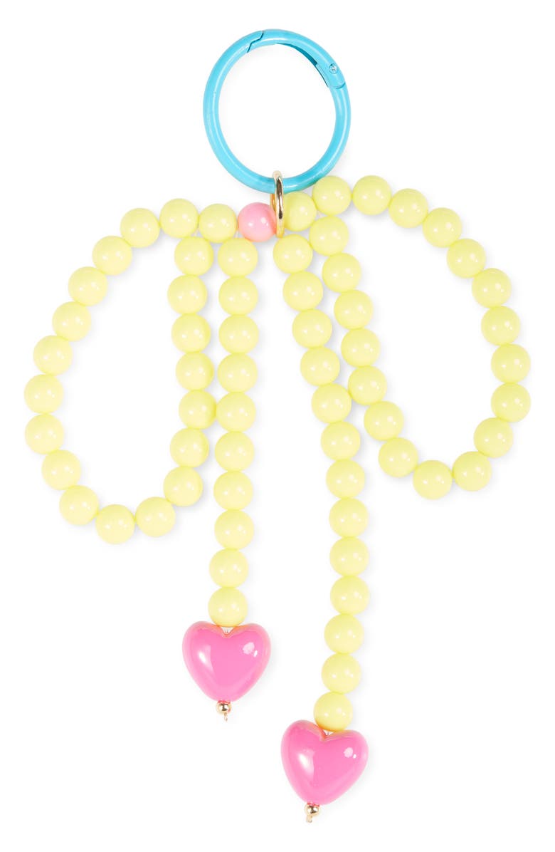 Leith Beaded Bow Bag Charm, Main, color, Yellow Multi- Gold