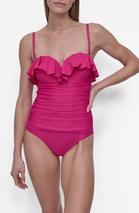 Ruffled Bandeau One-Piece Swimsuit