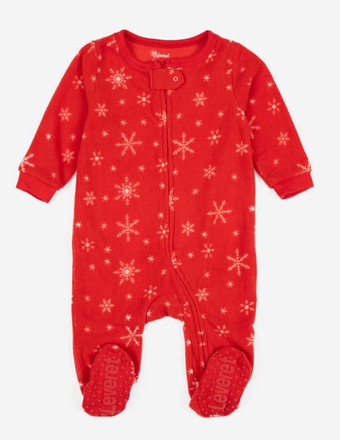 Footed Fleece Printed Holiday Pajamas (Baby)