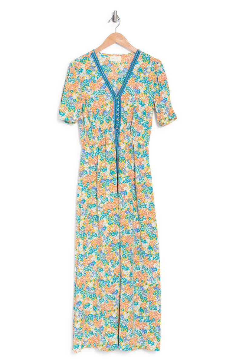 MELLODAY Floral Print Maxi Dress, Alternate, color, 