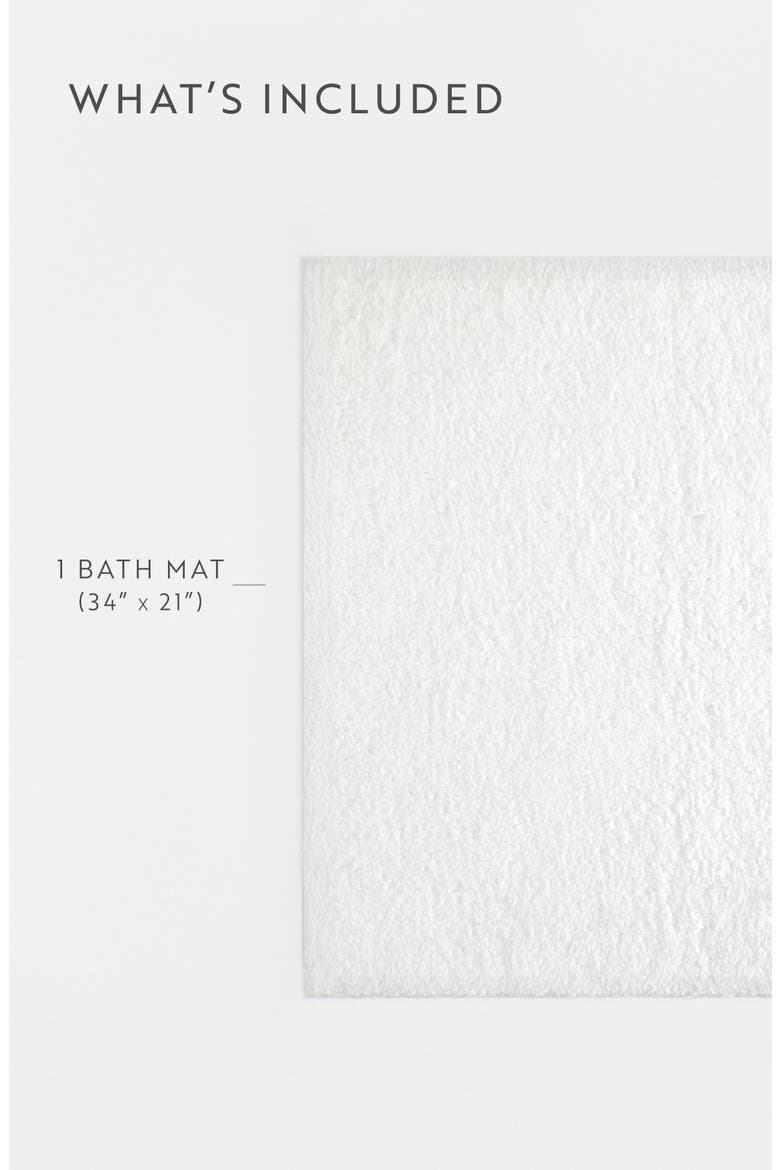 Reversible Cotton Bath Mat, Alternate, color, WHITE