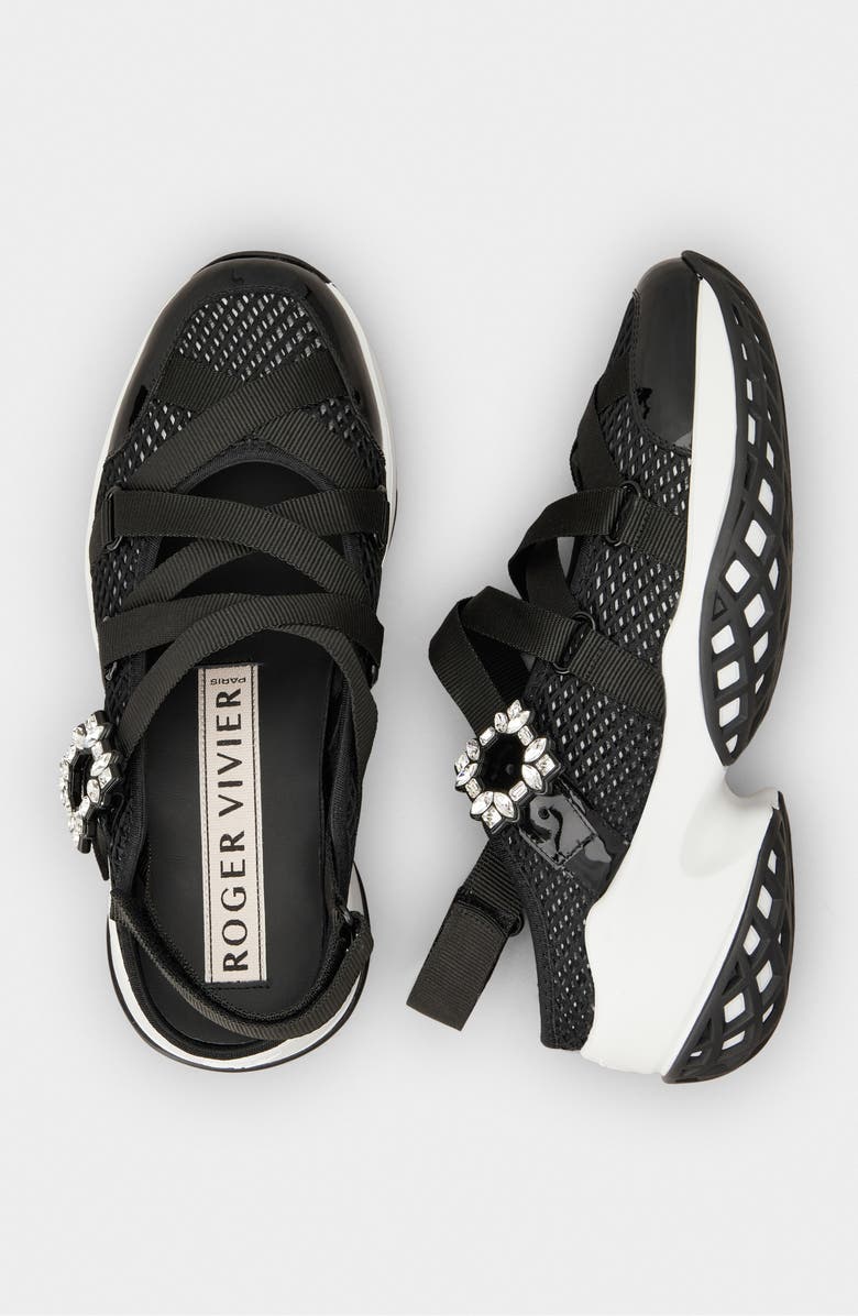 Roger Vivier Viv' Run Ballerina Sneaker, Alternate, color, Nero/ Bianco