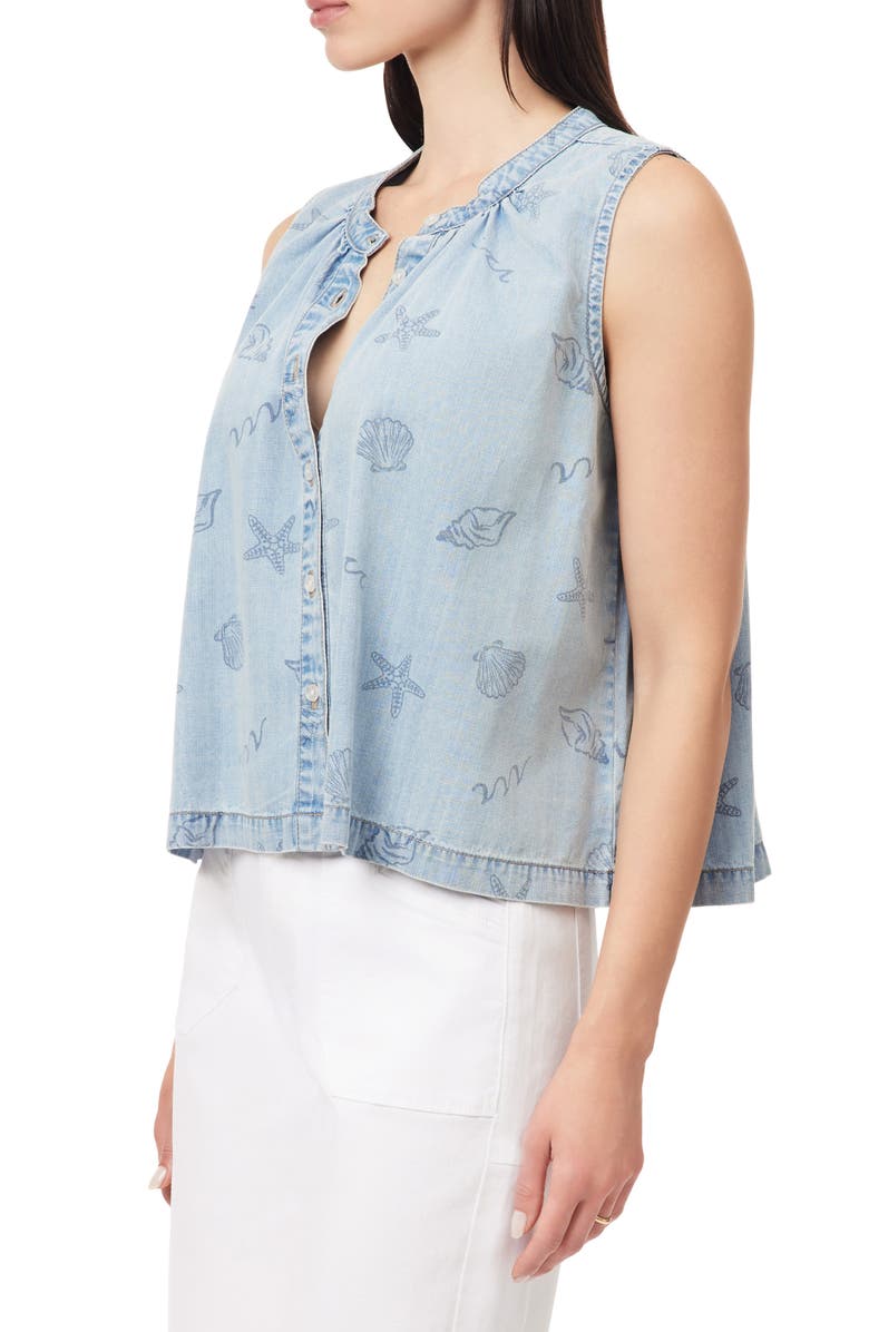 Kensie Easy Button Down Tank, Alternate, color, Logan Print