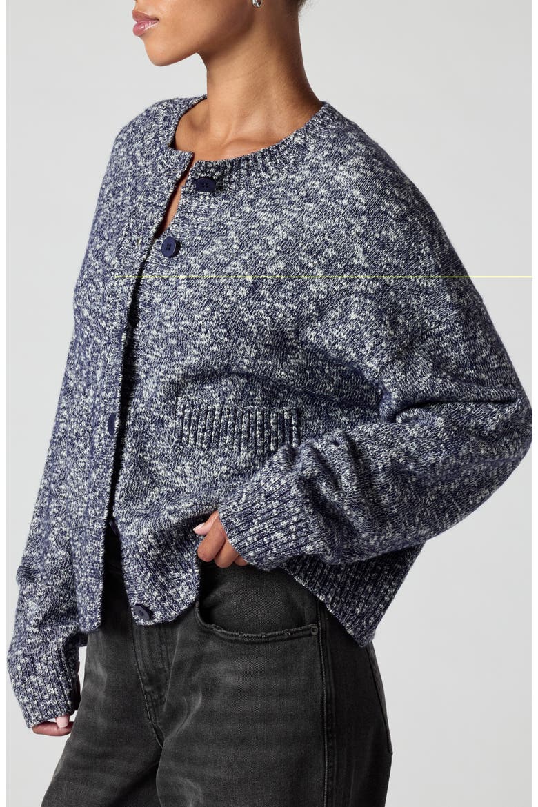 Feeling Toasty Cardigan, Alternate, color, NAVY/ HEATHER
