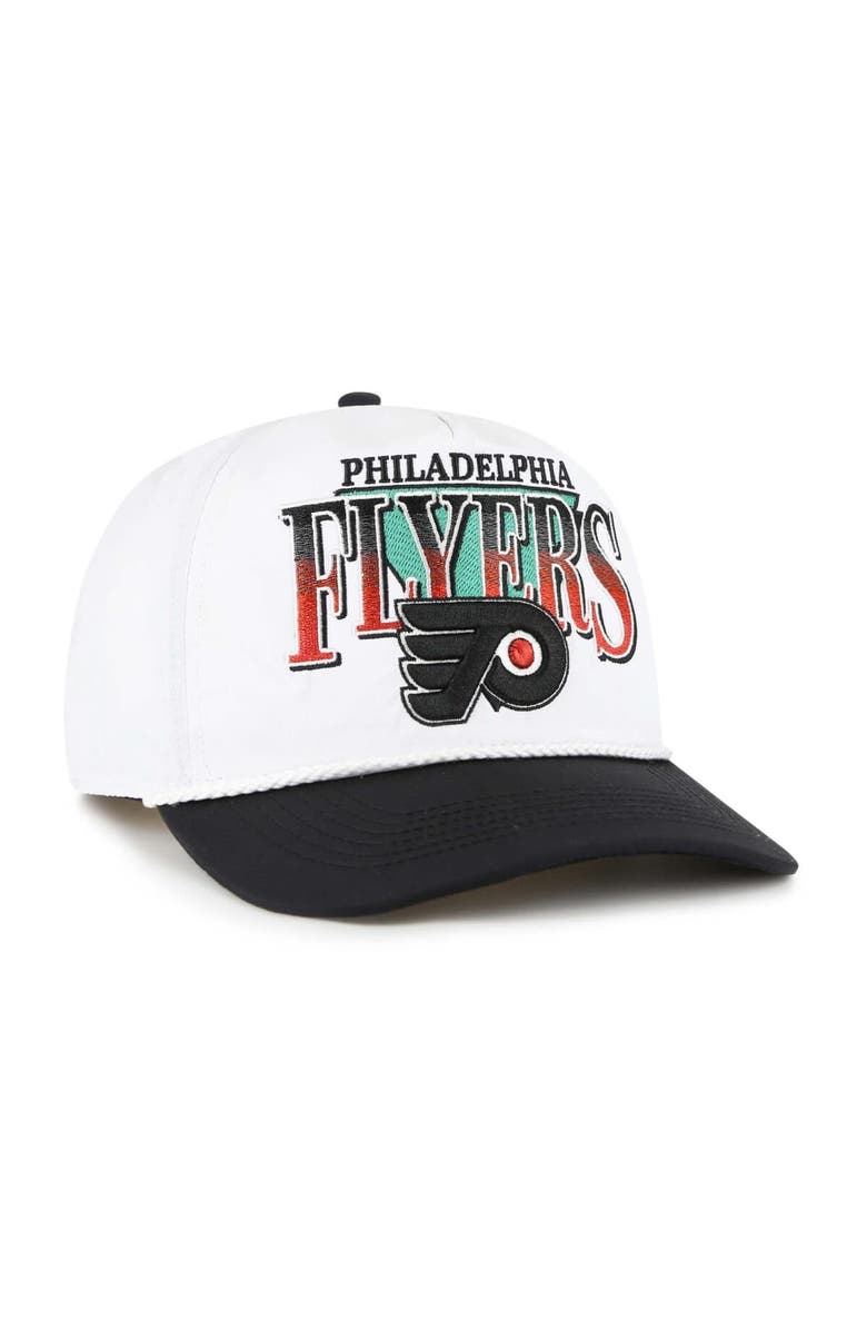 '47 Men's '47 White/Black Philadelphia Flyers Tribute Hitch Adjustable Hat, Alternate, color,