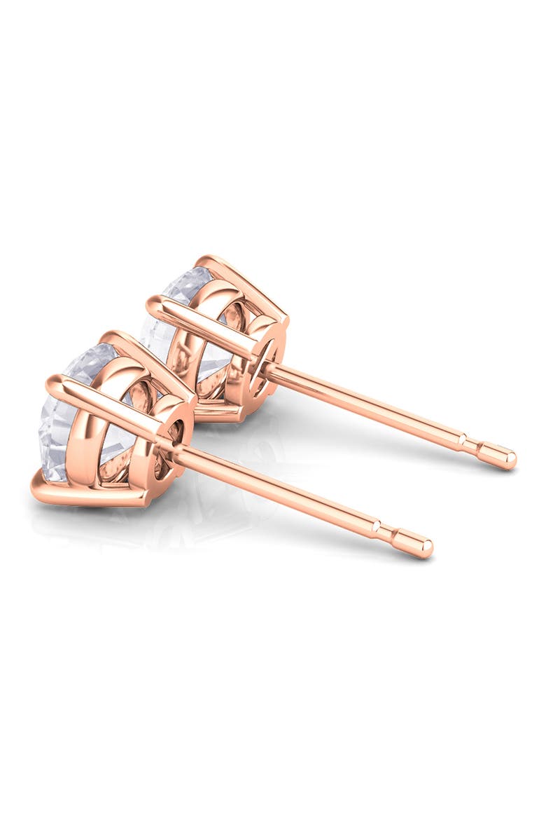 Round Brilliant Cut Lab Created Diamond Stud Earrings, Alternate, color, 3.00 CTW ROSE GOLD