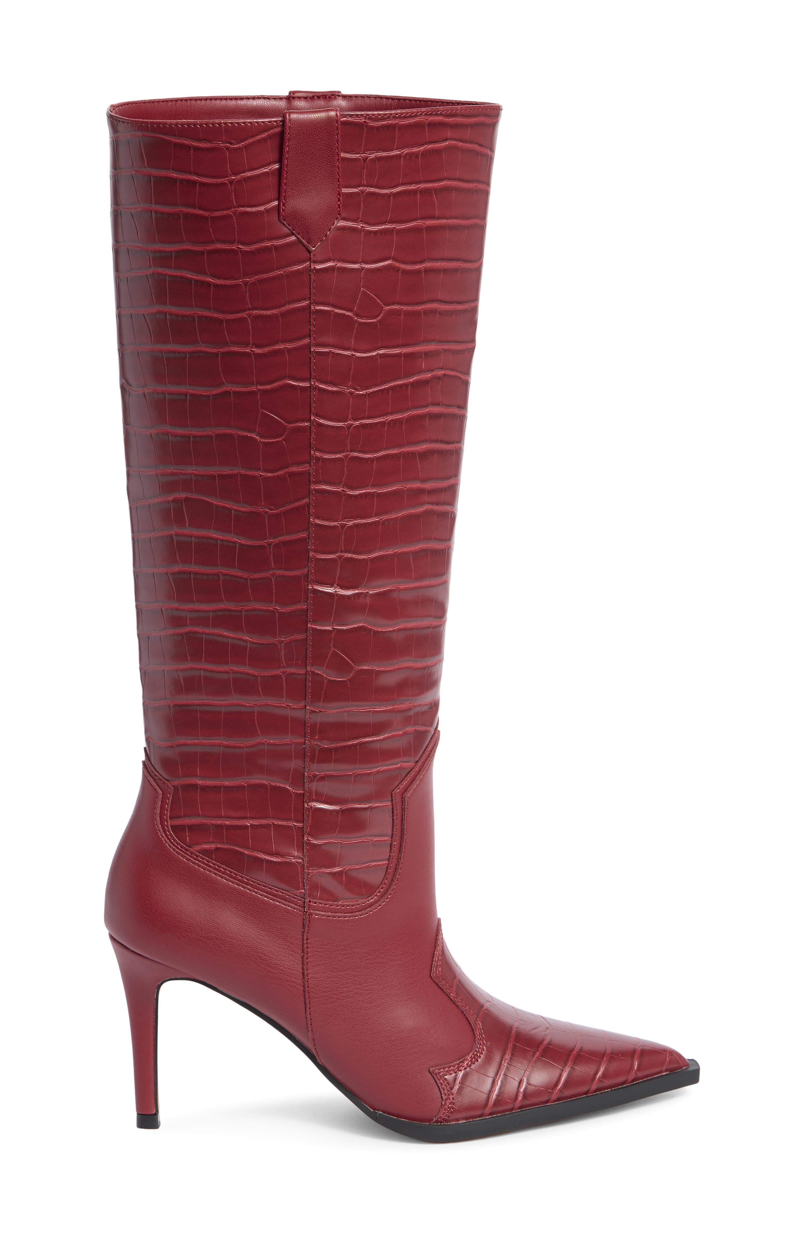 Steven New York Lanza Knee High Boot, Alternate, color, Red Croco