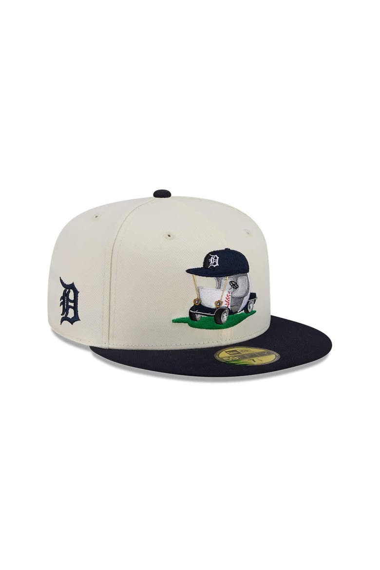 Men's New Era  Cream/Navy Detroit Tigers Bullpen Cart 59FIFTY Fitted Hat, Alternate, color, Cream