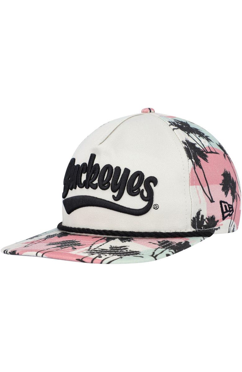 New Era Men's New Era Cream Ohio State Buckeyes High Tide Golfer Snapback Hat, Alternate, color, 