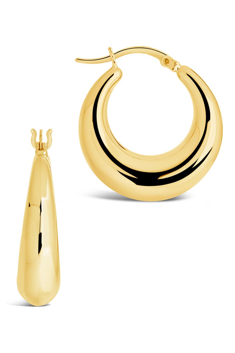 14K Gold Vermeil Graduated Tube Hoop Earrings, Alternate, color, GOLD