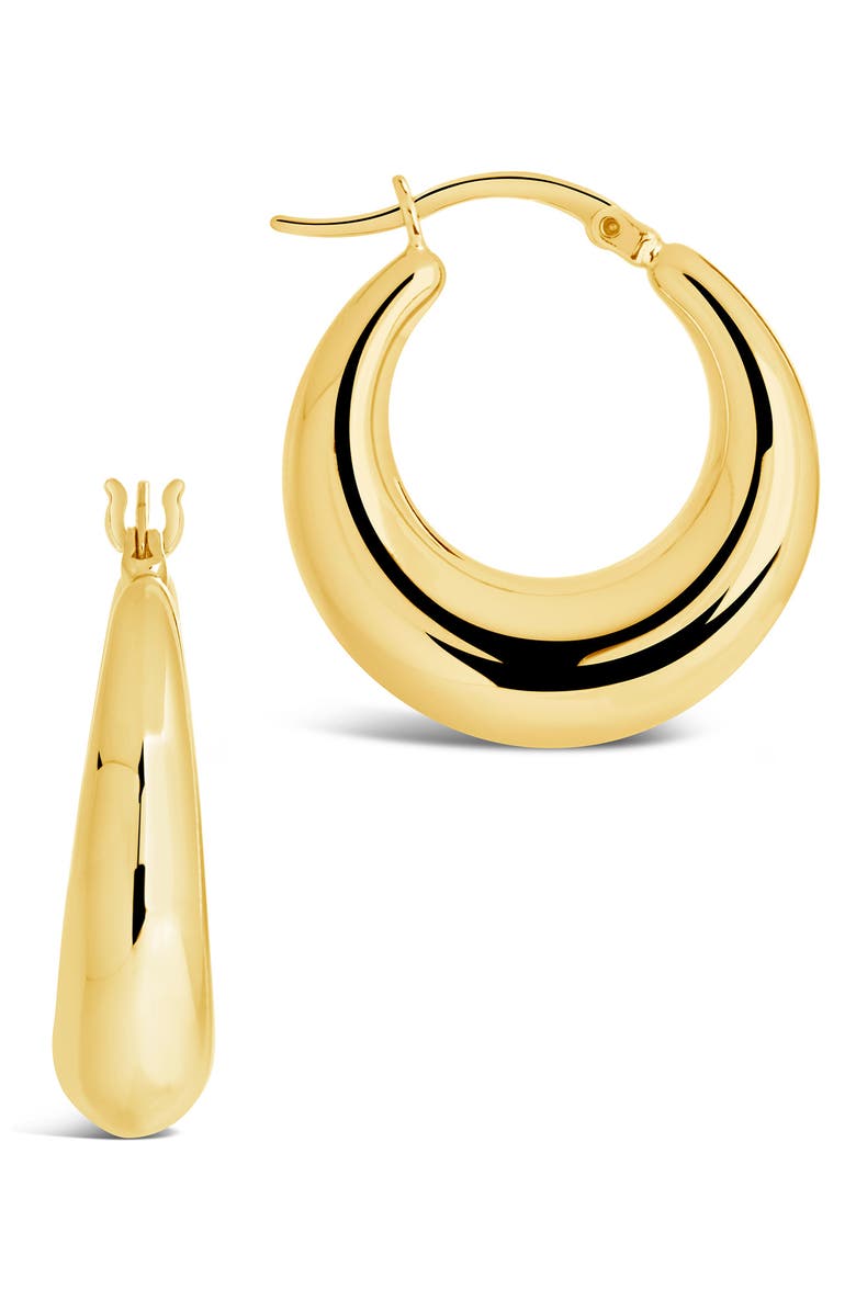Sterling Forever 14K Gold Vermeil Graduated Tube Hoop Earrings, Alternate, color, Gold