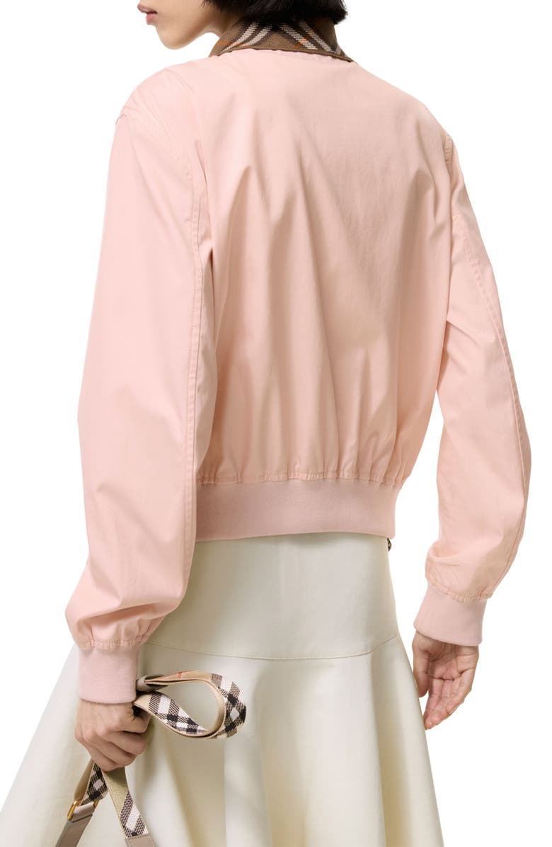 Burberry Hayfield Crop Cotton Tropical Gabardine Jacket, Alternate, color, Compact Pink