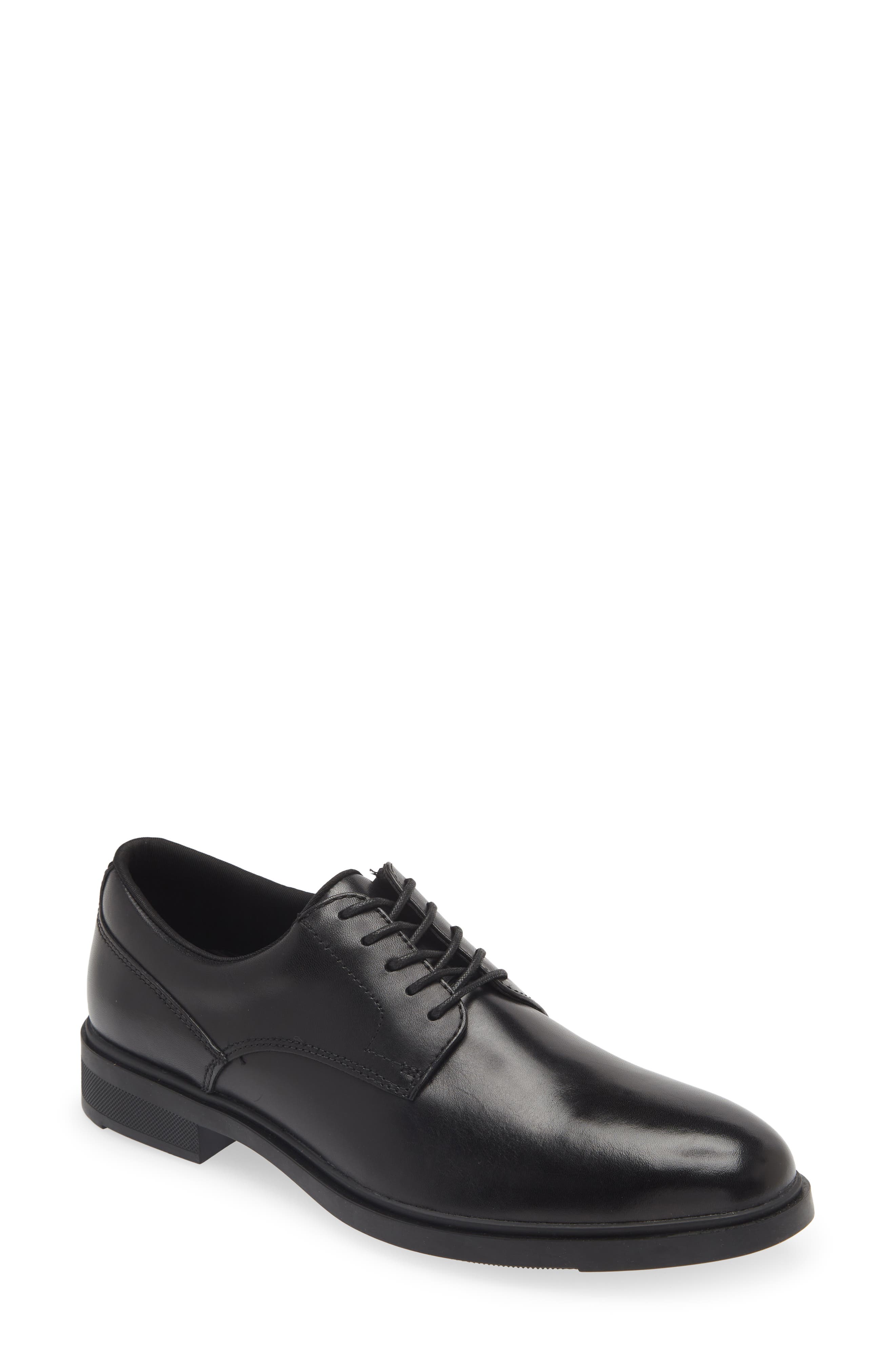 NORDSTROM RACK Charlie Comfort Plain Toe Derby, Main, color, Black