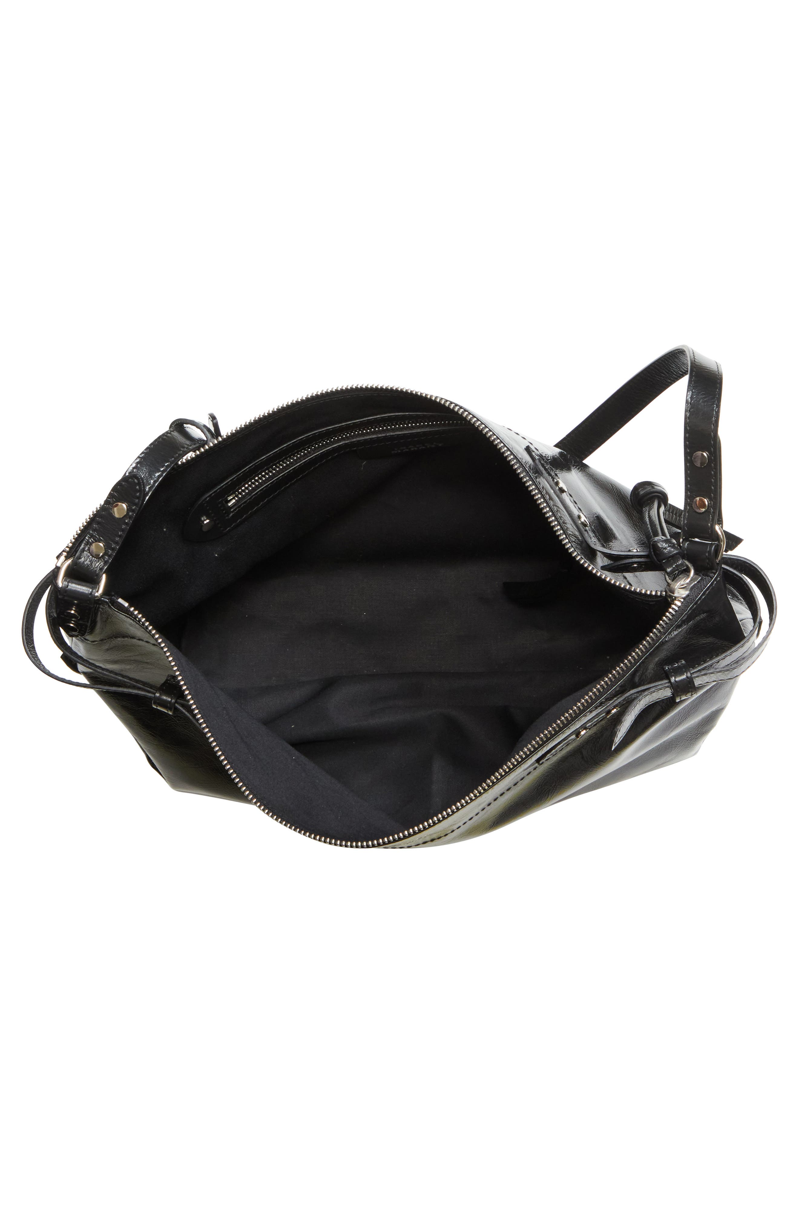 Isabel Marant Winna Leather Crossbody Bag, Alternate, color, Black