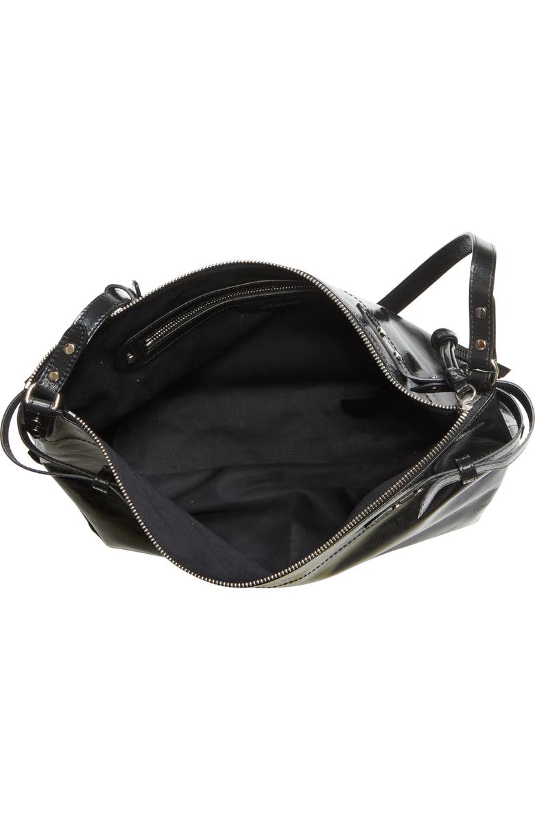 Isabel Marant Winna Leather Crossbody Bag, Alternate, color, Black