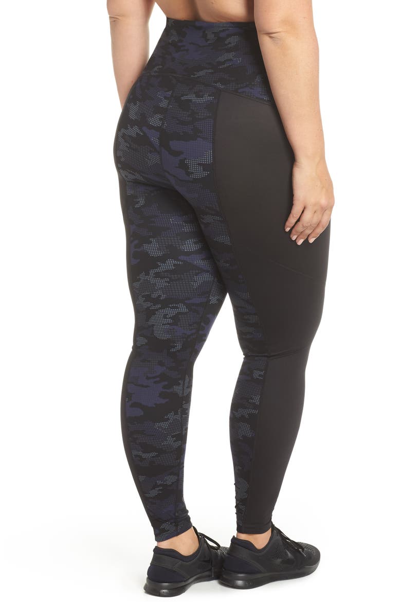 Print Active Leggings, Alternate, color, GEO BLUE CAMO