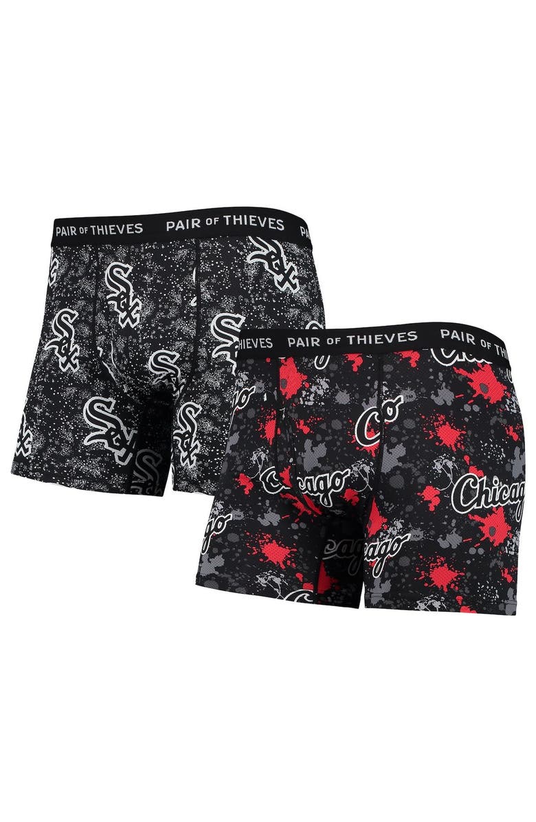 Pair of Thieves Men's Pair of Thieves Black Chicago White Sox Super Fit 2-Pack Boxer Briefs Set, Main, color, Black
