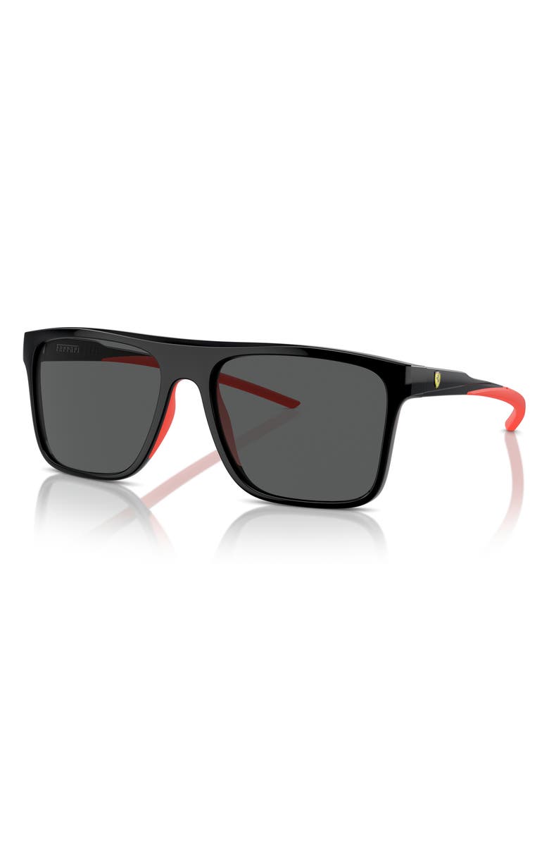 Scuderia Ferrari x Scuderia Ferrari 58mm Square Sunglasses, Alternate, color, Black
