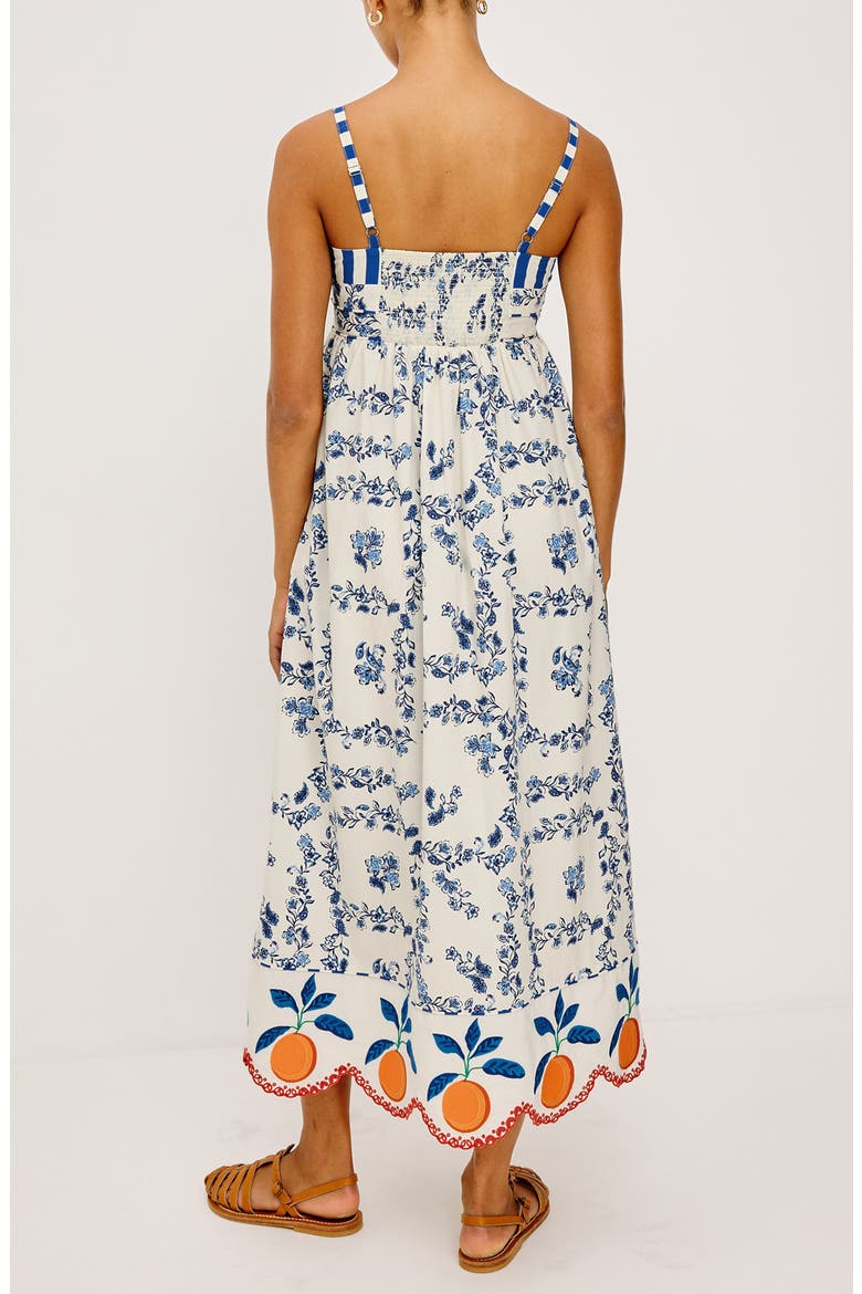 Lexie Floral Border Print Cotton Dress, Alternate, color, CERAMIC FLORAL