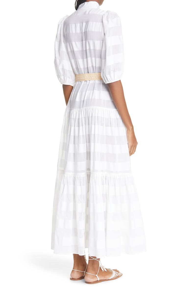 Rosa Stripe Cotton & Silk Shirtdress, Alternate, color, IVORY