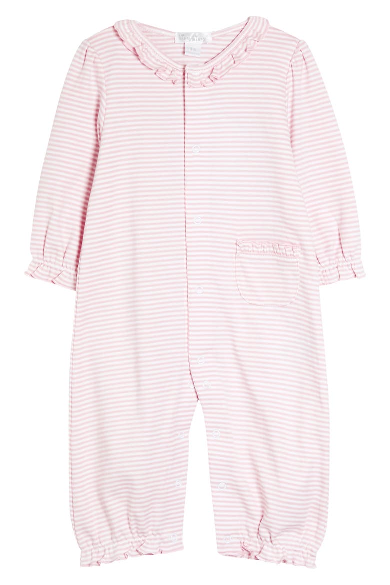 Simple Stripe Pima Cotton Footie, Main, color, PINK