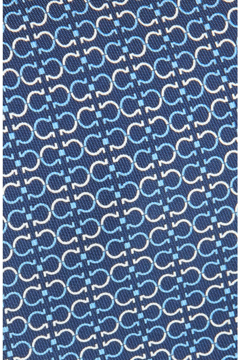Zelig Gancini Print Silk Tie, Alternate, color, BLU MARINE
