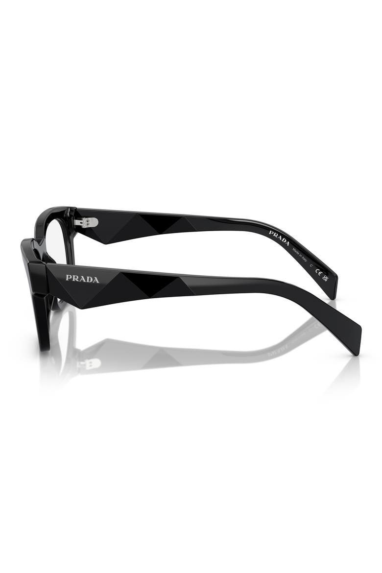 53mm Pillow Optical Glasses, Alternate, color, BLACK