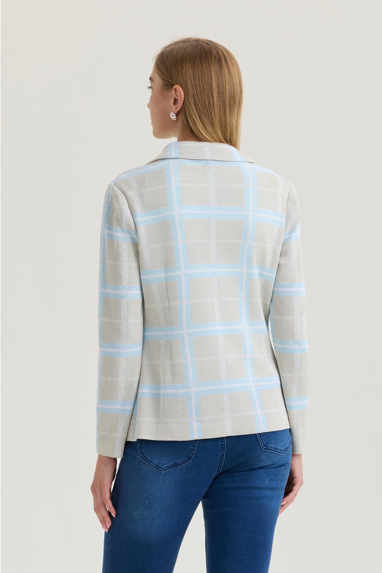 Heritage Plaid Knit Blazer, Alternate, color, Limestone/Serene/White
