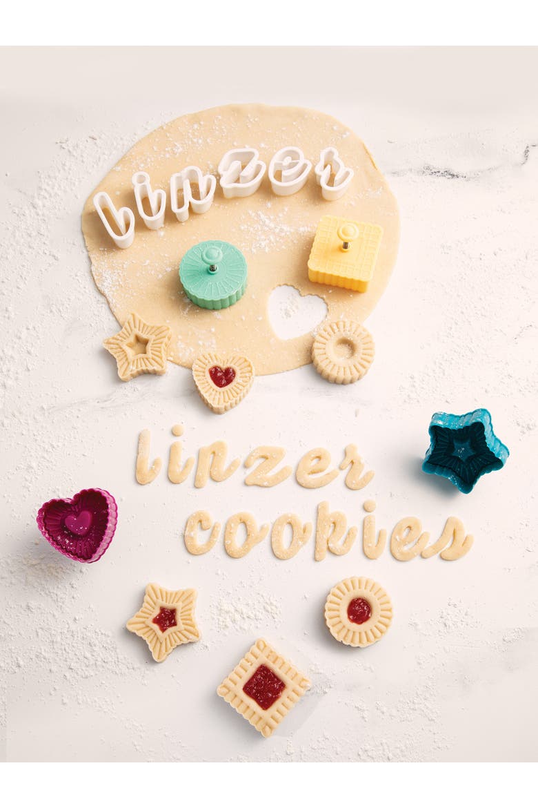 Plunger Style Thumbprint and Linzer Cookie Cutters, 4 Piece Set, Alternate, color, Multicolor