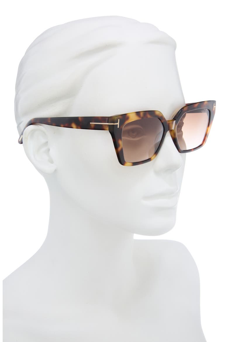 Winona 53mm Gradient Square Cat Eye Sunglasses, Alternate, color, BLONDE HAVANA / GRADIENT BROWN