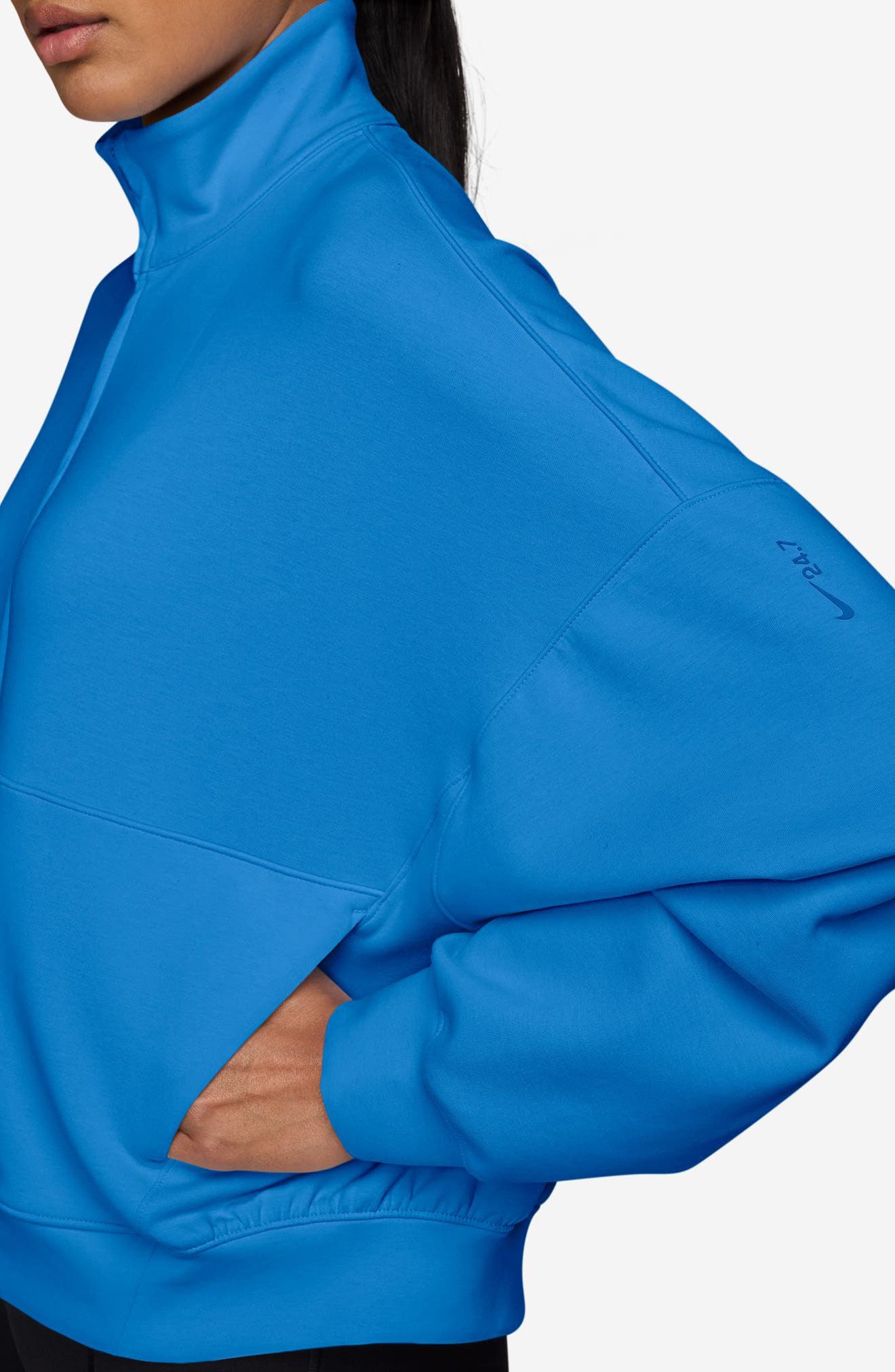 トップス 24ss 24.7 ImpossiblySoft Dri-FIT Oversize Half Zip Top (Women) | Nordstrom