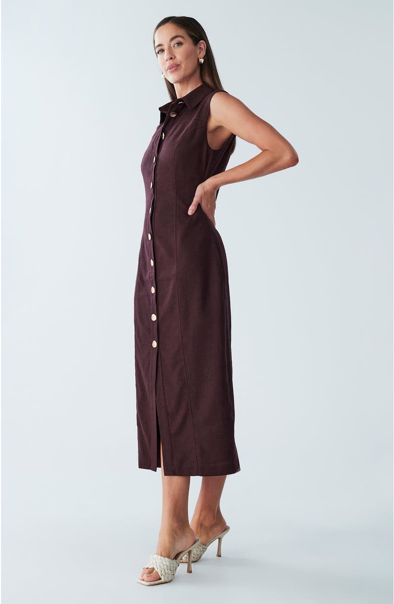 BWLDR Stassi Linen Dress, Alternate, color, Chocolate