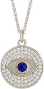 Sterling Forever Pavé Evil Eye Pendant Necklace
