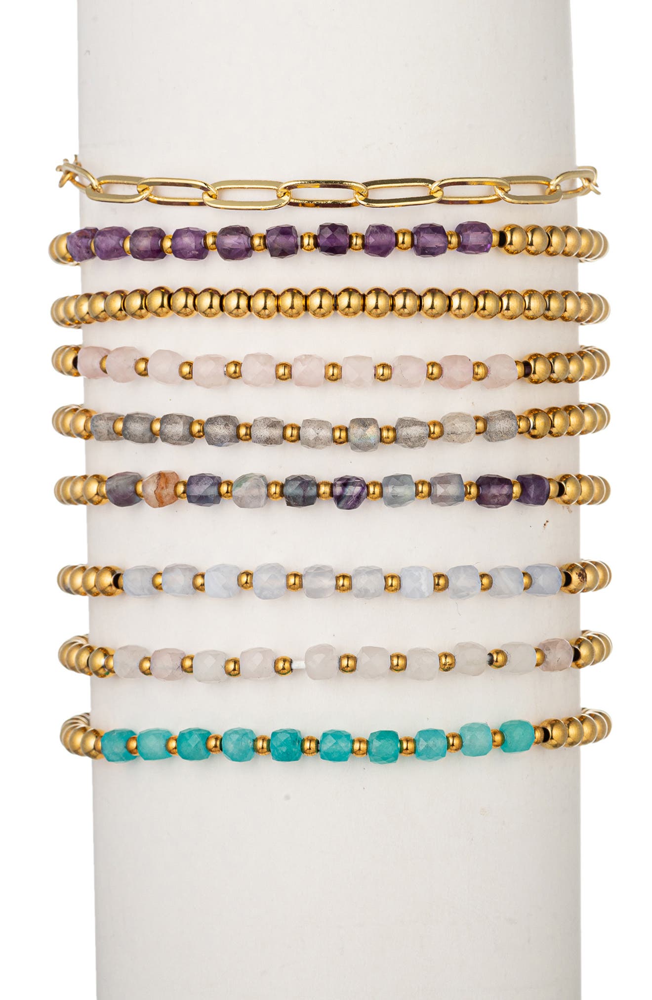EYE CANDY LOS ANGELES Korina Set of 9 Assorted Beaded Stretch Bracelets
