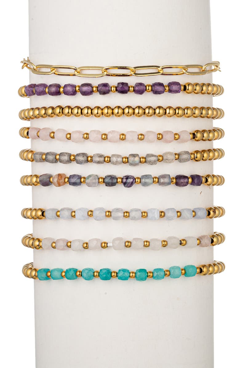 EYE CANDY LOS ANGELES Korina Set of 9 Assorted Beaded Stretch Bracelets, Main, color, 