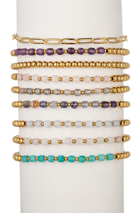 Korina Set of 9 Assorted Beaded Stretch Bracelets