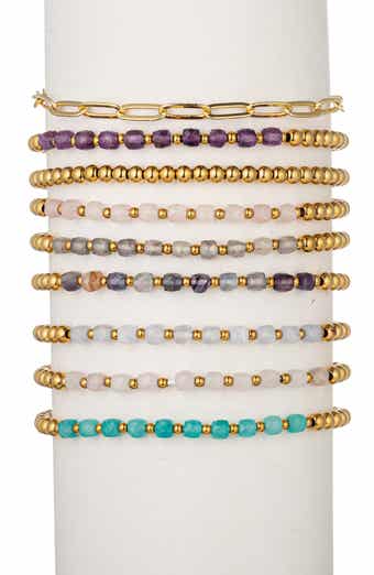 Korina Set of 9 Assorted Beaded Stretch Bracelets