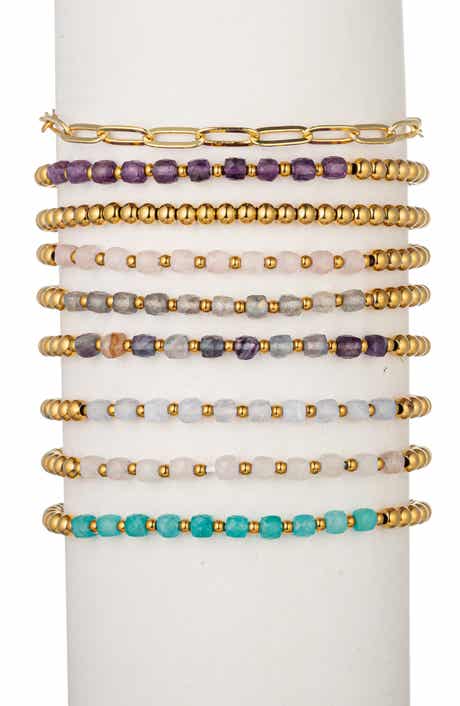 EYE CANDY LOS ANGELES Korina Set of 9 Assorted Beaded Stretch Bracelets