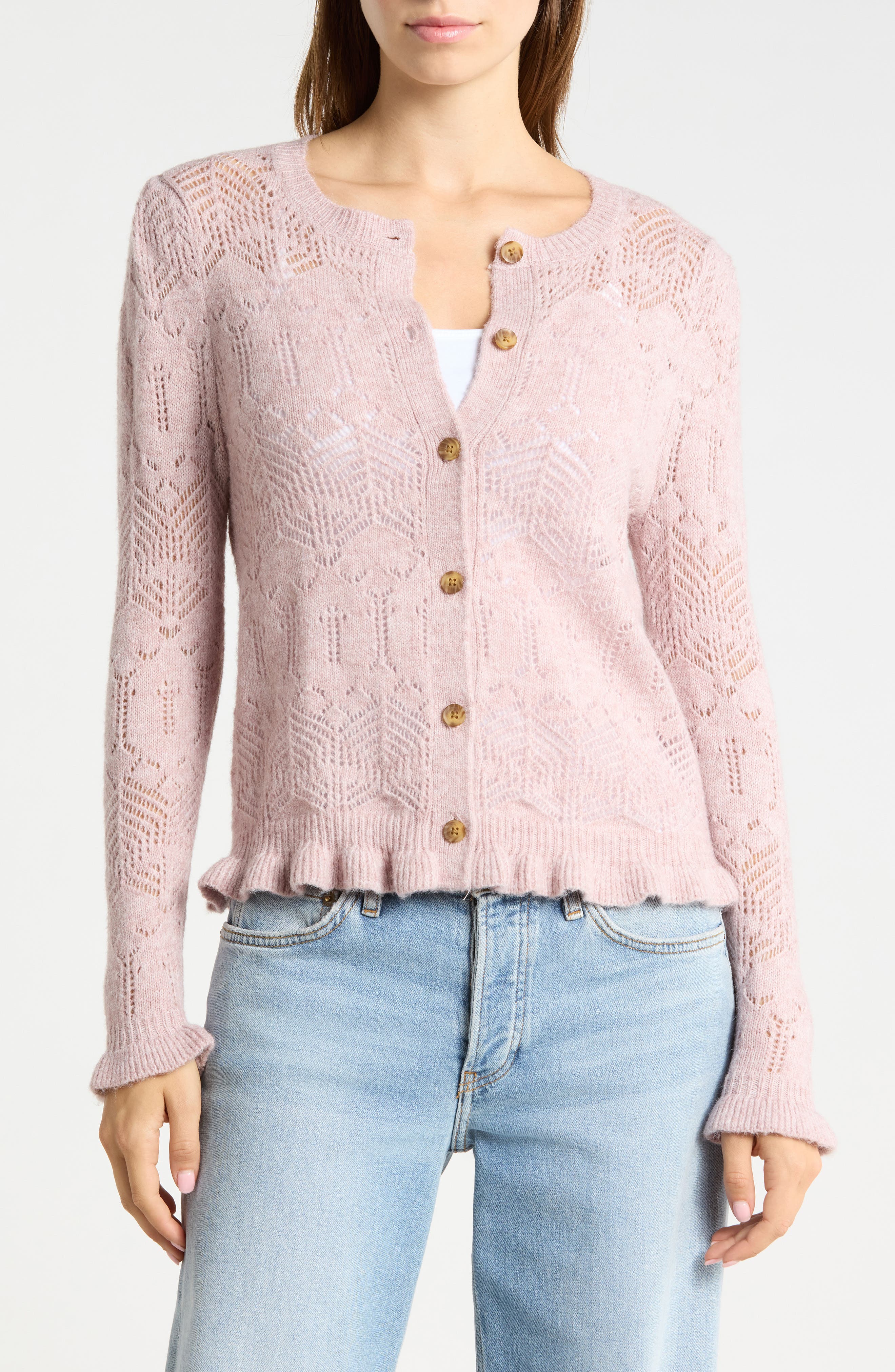 Long Sleeve Ruffle Cardigan