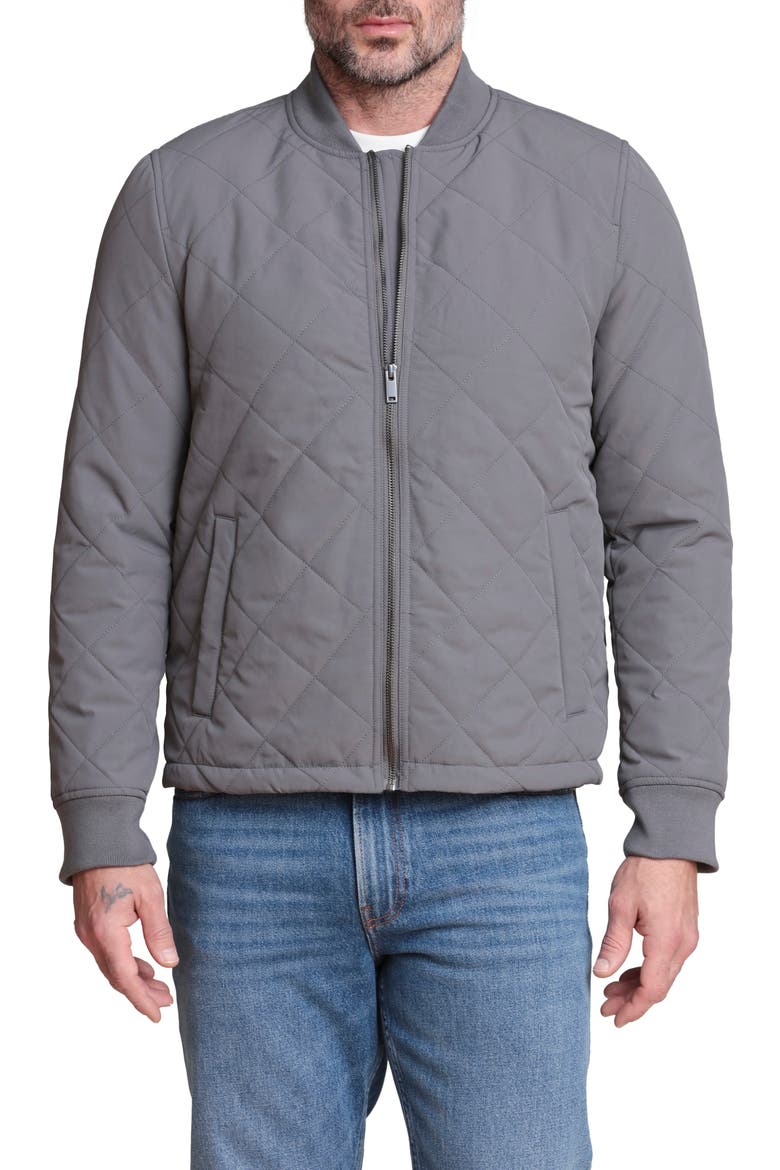 Quilted Bomber Jacket, Alternate, color, CHARCOAL