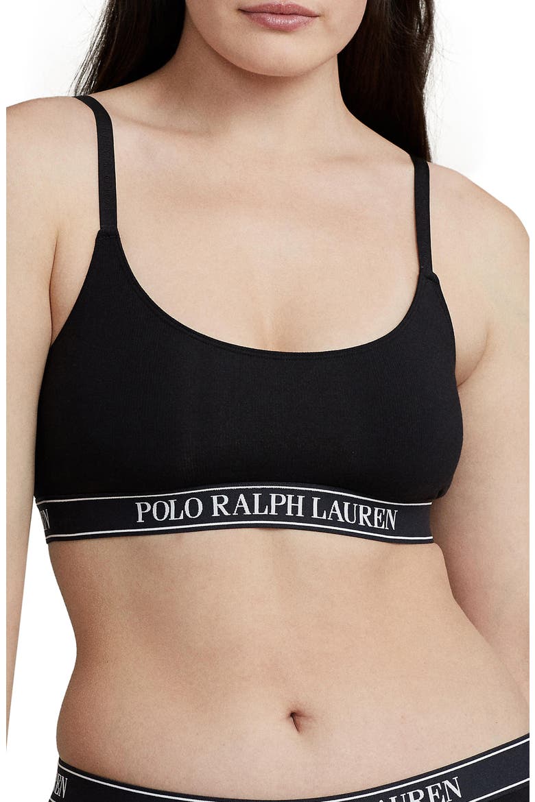 Scoop Neck Bralette, Main, color, ONYX